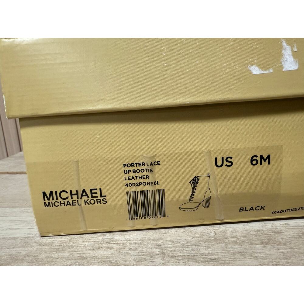 Michael Kors Porter Leather Lace-Up Boot Womens Shoes Sz 6M New in Box - Picture 16 of 16